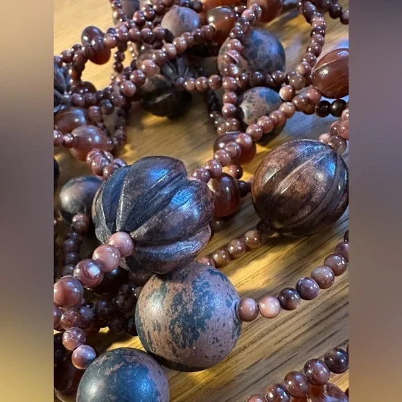 Stephen Dweck Tiger Eye Jasper Agate Amber Mixed Strand Necklace GUC - Picture 5 of 6